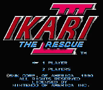 Ikari III - The Rescue (USA) screen shot title